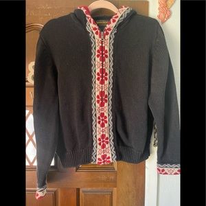 Vintage 1980s Woolrich cropped black heavy sweater hoodie